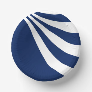 Cuencos De Papel Onda azul y blanca