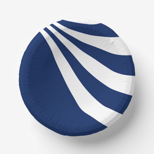 Cuencos De Papel Onda azul y blanca (Anverso)