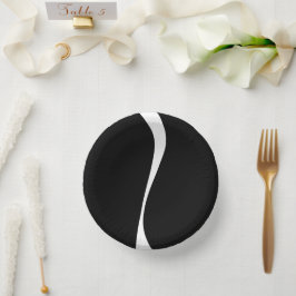 Cuencos De Papel Ondas simples 2 - Blanco y negro