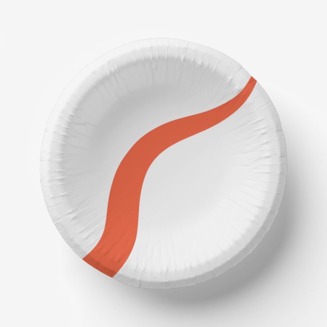 Cuencos De Papel Ondas simples 3 - Naranja y blanco (Anverso)