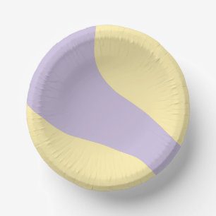 Cuencos De Papel Ondas simples en amarillo y púrpura pastel