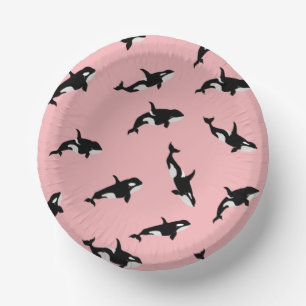 Cuencos De Papel Orca Ilustracion ballena Patrón de bacalao Mar Beb