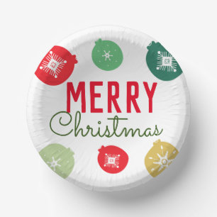 Cuencos De Papel Ornamento del Fiesta navideño Snowflakes