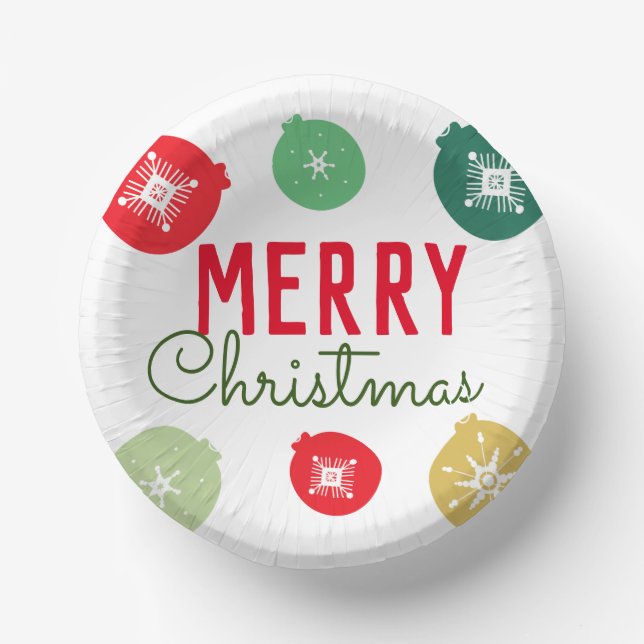 Cuencos De Papel Ornamento del Fiesta navideño Snowflakes (Anverso)