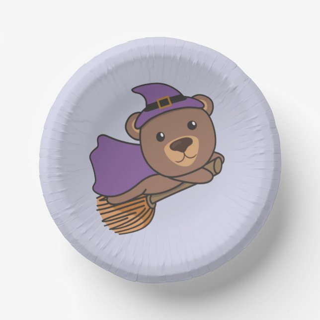 Cuencos De Papel Oso Halloween Brujas Niños Testigos Vestimenta (Anverso)