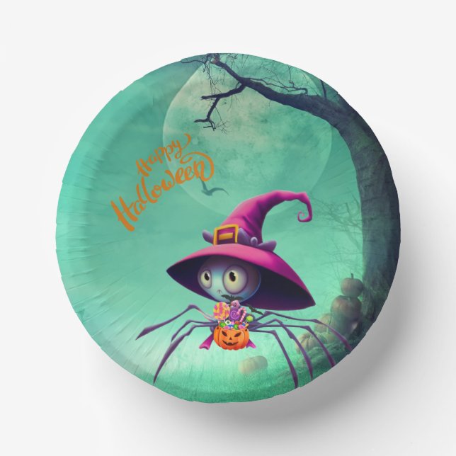 Cuencos De Papel Otoño/araña/bruja/halloween (Anverso)