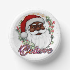 Cuencos De Papel Papá Noel negro cree que los Navidades de Melanin 