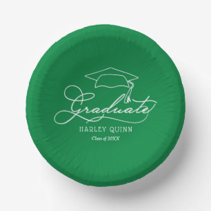 Cuencos De Papel Partido de Graduación Verde