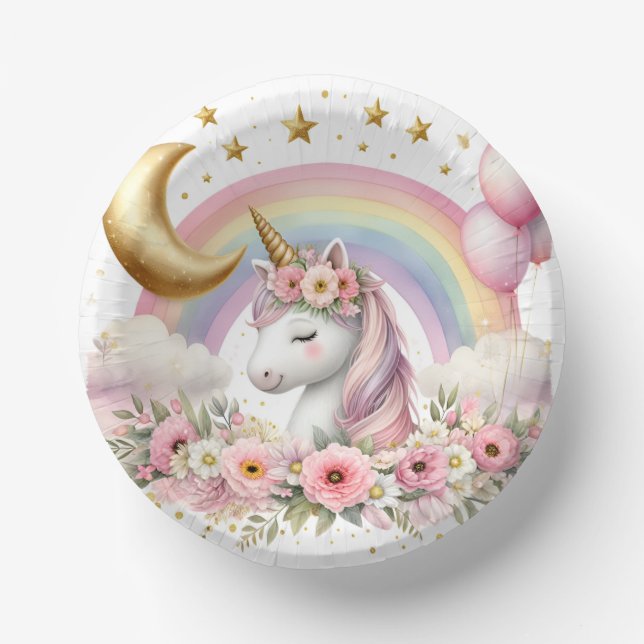 Cuencos De Papel Pastel Unicorn (Anverso)