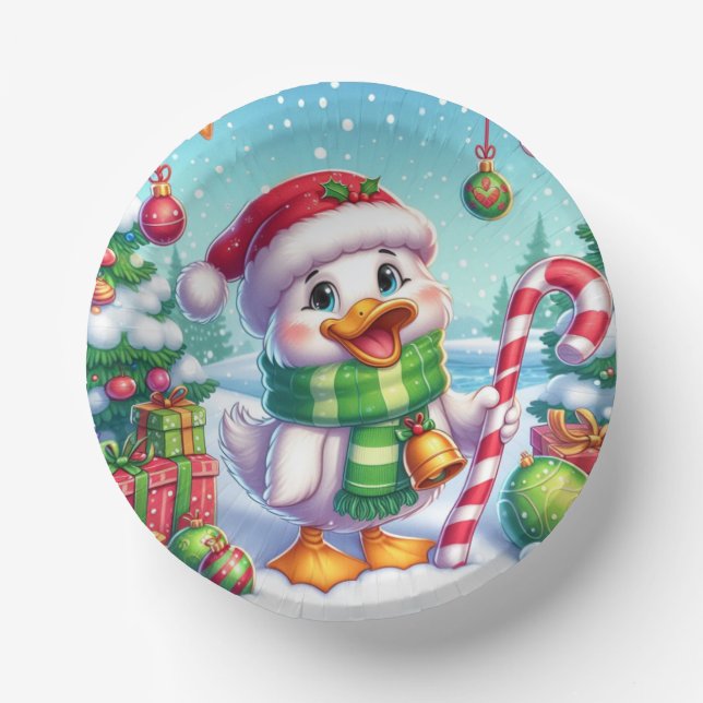 Cuencos De Papel Pato de Navidad colorido lindo (Anverso)