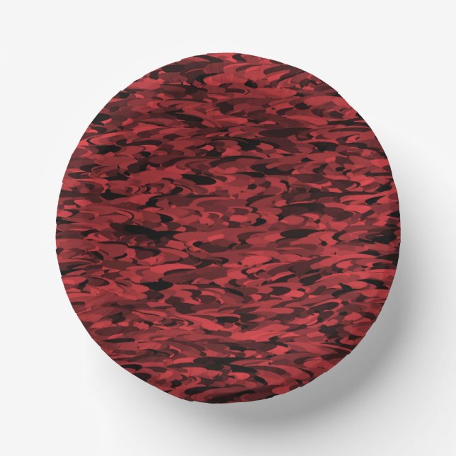 Cuencos De Papel Patrón abstracto negro rojo (Anverso)