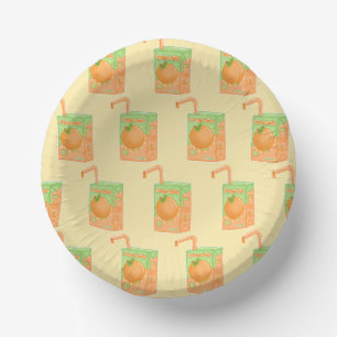 Cuencos De Papel Patrón de caja de jugo de naranja