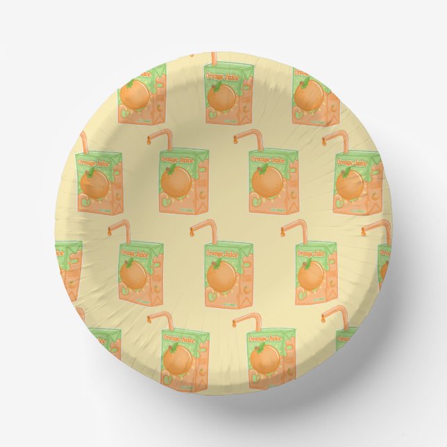 Cuencos De Papel Patrón de caja de jugo de naranja (Anverso)