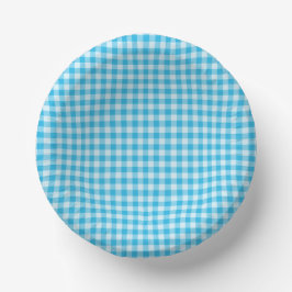 Cuencos De Papel Patrón de cuadros azules