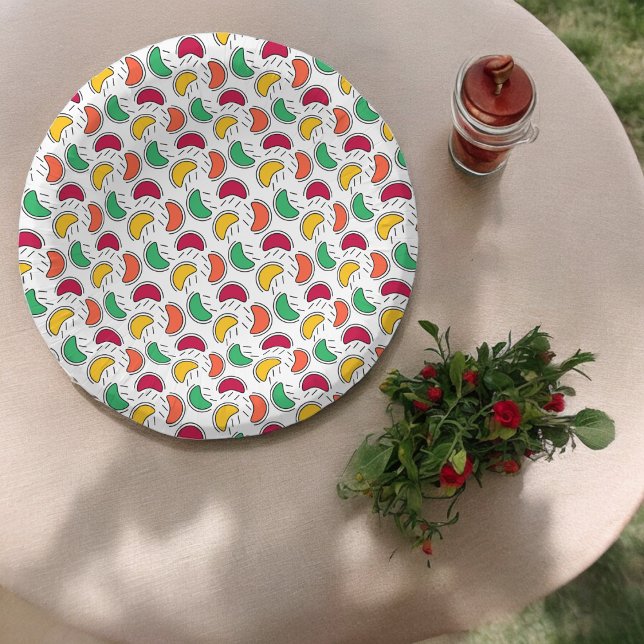 Cuencos De Papel Patrón de dibujos animados de dulces (sweet treat candy,birthday,wedding,baby shower,special occasion event paper plate party supplies )