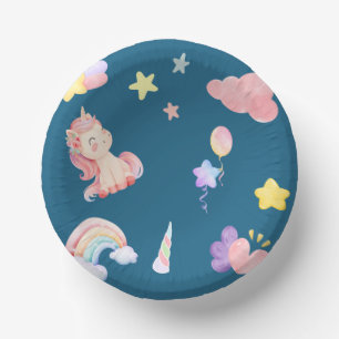 Cuencos De Papel Patrón de estrella de globo cardíaco de arco iris 