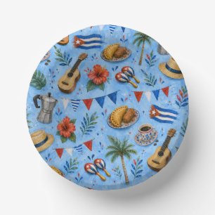 Cuencos De Papel Patrón de Fiesta Cubana