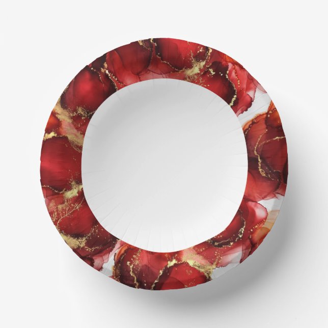 Cuencos De Papel Patrón de Fuego Rojo (Anverso)