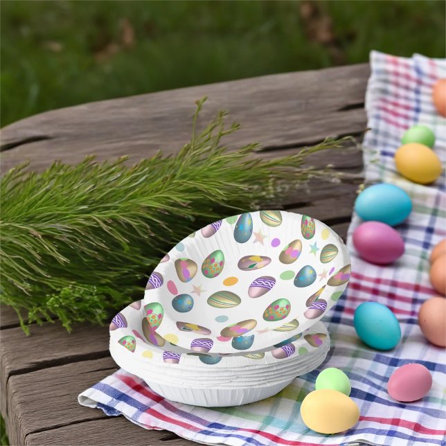 Cuencos De Papel Patrón de Huevo de Pascua (Subido por el creador)
