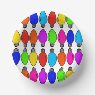 Cuencos De Papel Patrón de lámparas de navidad