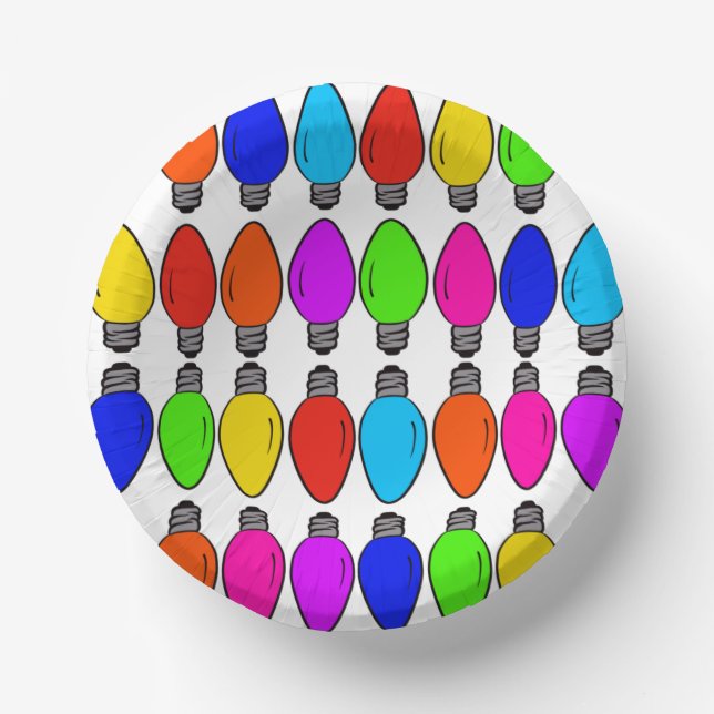 Cuencos De Papel Patrón de lámparas de navidad (Anverso)