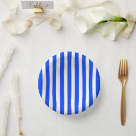 Cuencos De Papel Patrón de rayas verticales marinero azul y blanco