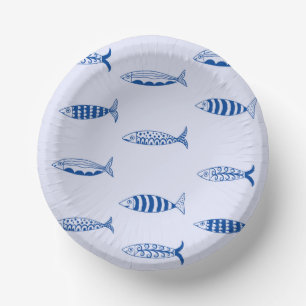Cuencos De Papel Patrón de Sardinas