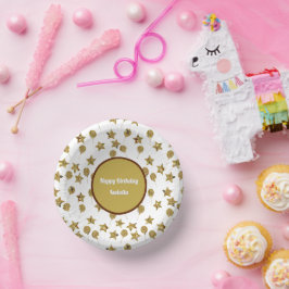 Cuencos De Papel Patrón de silueta de globos y estrellas Cumpleaños