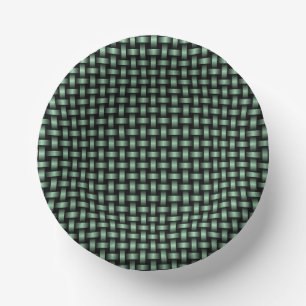 Cuencos De Papel Patrón de trapo negro verde