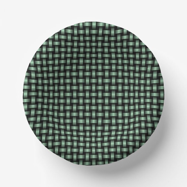 Cuencos De Papel Patrón de trapo negro verde (Anverso)