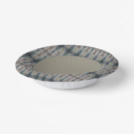 Cuencos De Papel Patrón Elegante En Marrón Turquesa Y Gris