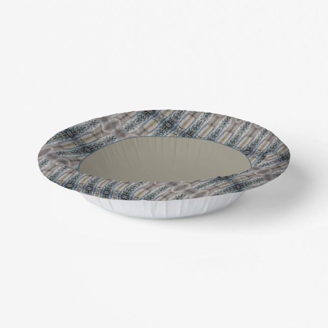 Cuencos De Papel Patrón Elegante En Marrón Turquesa Y Gris (Angular)