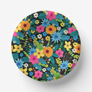 Cuencos De Papel Patrón floral de vibrante Ditsy-43785