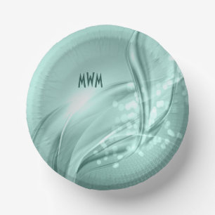Cuencos De Papel Patrón personalizar Mint Swirl Tazón de papel pers