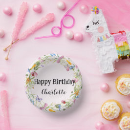 Cuencos De Papel Patrón rústico floral de mariposa de mariposa cúpu