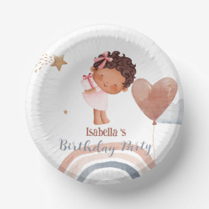 Cuencos De Papel Pequeña princesa linda a chicas Balón Cumpleaños