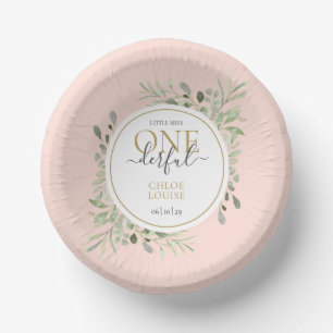 Cuencos De Papel Pequeña Señorita ONEderful Cumpleaños Uno Rosa