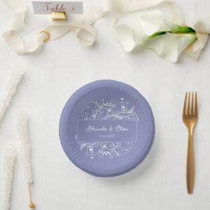 Cuencos De Papel Periwinkle Flourish Wedsh Shower Paper Bowls