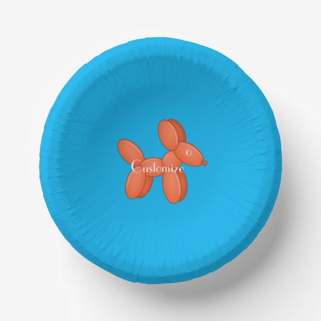 Cuencos De Papel Perro con globo cúbico Thunder_Cove (Anverso)