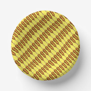 Cuencos De Papel Perro de maíz caliente Corndog amarillo mostaza co