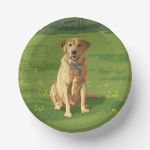 Cuencos De Papel Perro recuperador de labrador amarillo