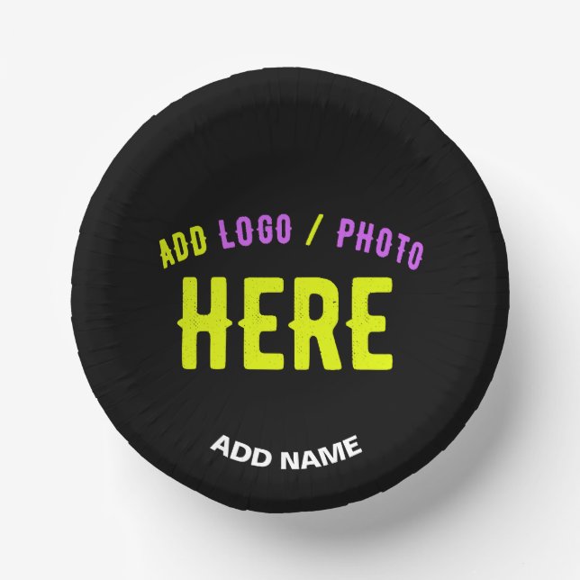 CUENCOS DE PAPEL PERSONALIZABLE MODERNO ESTILO NEGRO VERIFICADO MAR (Anverso)