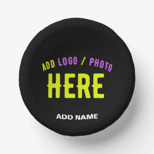 CUENCOS DE PAPEL PERSONALIZABLE MODERNO ESTILO NEGRO VERIFICADO MAR