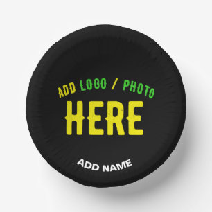 CUENCOS DE PAPEL PERSONALIZABLE MODERNO ESTILO NEGRO VERIFICADO MAR