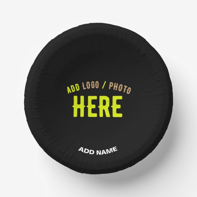 CUENCOS DE PAPEL PERSONALIZABLE MODERNO ESTILO NEGRO VERIFICADO MAR (Anverso)