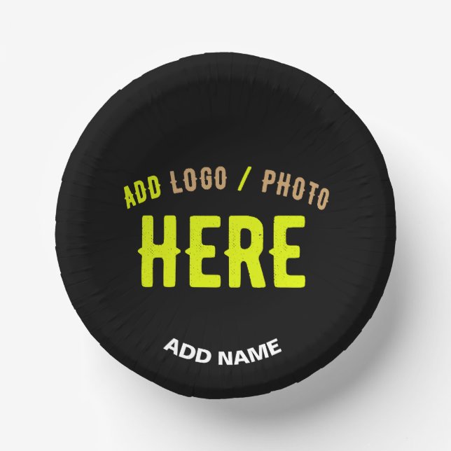 CUENCOS DE PAPEL PERSONALIZABLE MODERNO ESTILO NEGRO VERIFICADO MAR (Anverso)
