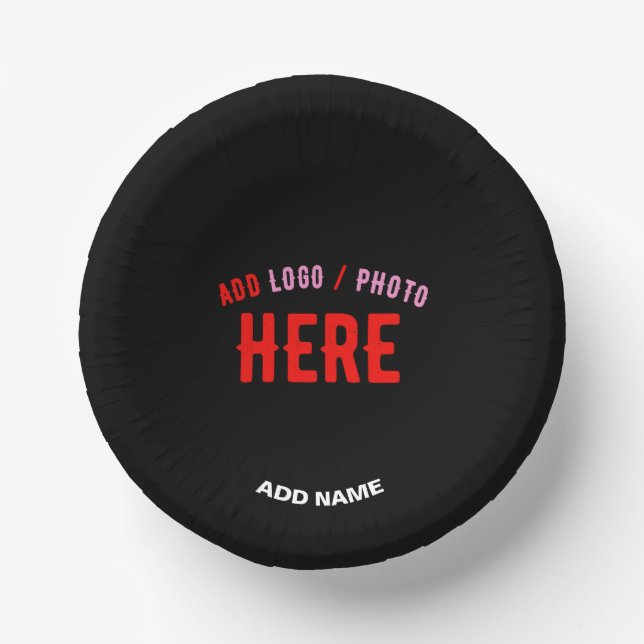 CUENCOS DE PAPEL PERSONALIZABLE MODERNO ESTILO NEGRO VERIFICADO MAR (Anverso)