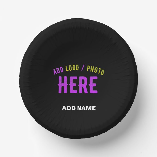 CUENCOS DE PAPEL PERSONALIZABLE MODERNO ESTILO NEGRO VERIFICADO MAR (Anverso)
