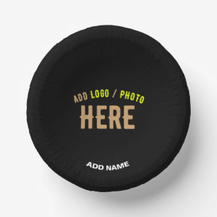 CUENCOS DE PAPEL PERSONALIZABLE MODERNO ESTILO NEGRO VERIFICADO MAR