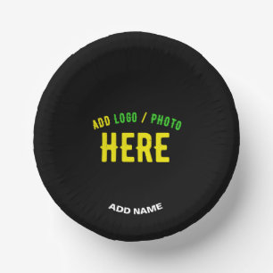 CUENCOS DE PAPEL PERSONALIZABLE MODERNO ESTILO NEGRO VERIFICADO MAR